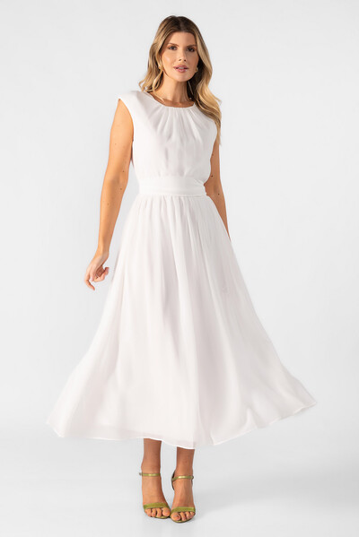 FotoVestido midi em chiffon