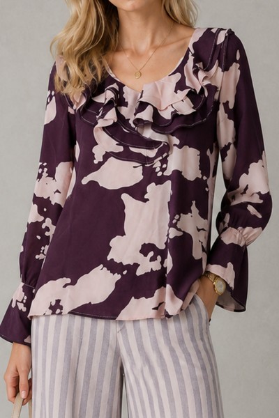 Foto Blusa estampada com babado