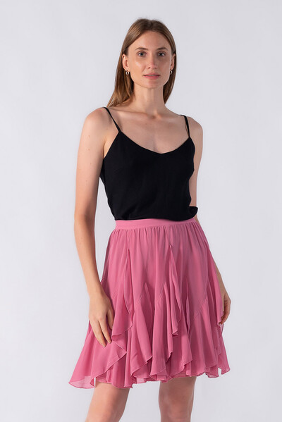 Foto Saia curta com babados fluidos