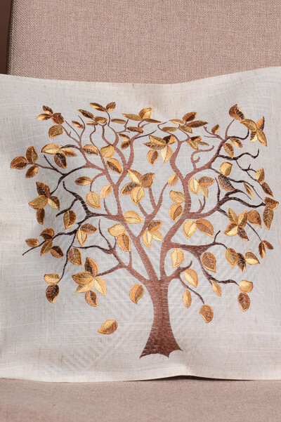 Foto Capa de almofada arvore bordada