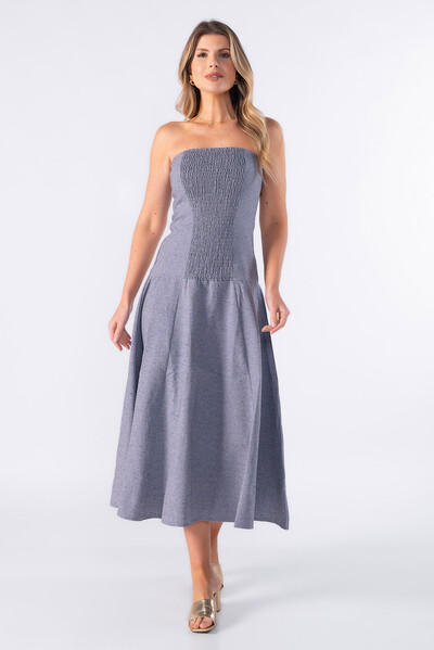 Foto Vestido tomara que caia evase