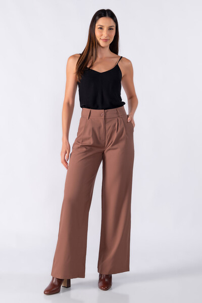 Foto Calca pantalona classica com elastico na cintura