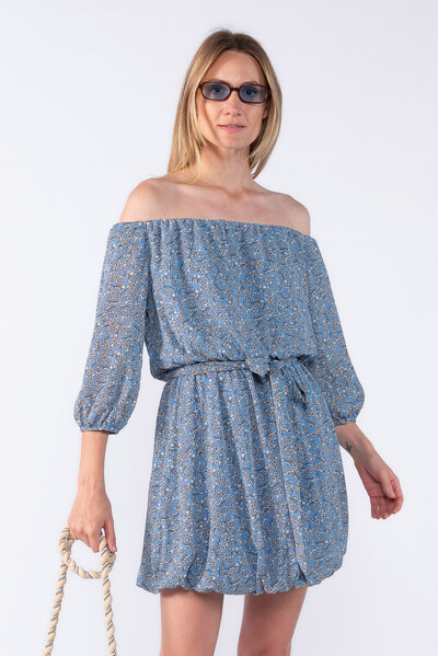 Foto Vestido curto balonê estampado