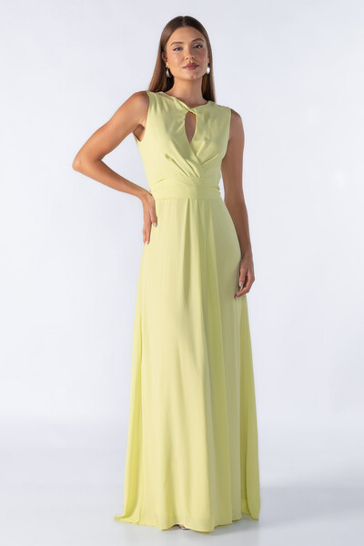 Foto Vestido longo decote transpassado