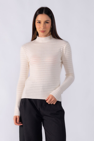 FotoBlusa texturizada gola alta