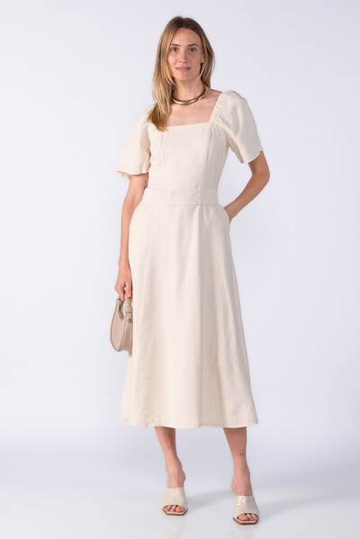 Foto Vestido midi viscose elástico ombro