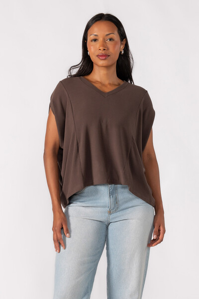 Foto Blusa oversized decote em V