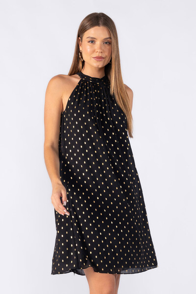 Foto Vestido curto com detalhe metalizado
