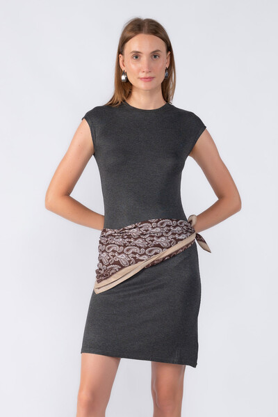 Foto Vestido curto canelado manga japonesa