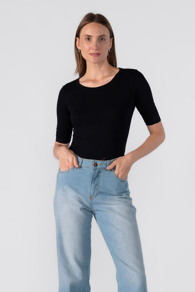 Foto Blusa malha basica manga 3/4