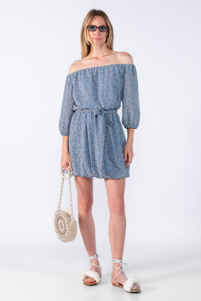 Foto Vestido curto balonê estampado