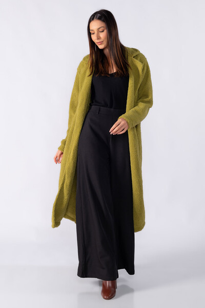 Foto Casaco longo com faixa teddy