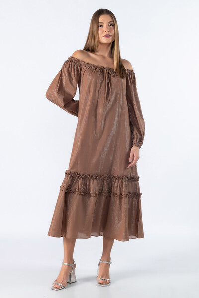 Foto Vestido midi ombro a ombro