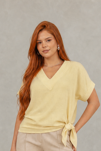 Foto Conjunto calça e blusa decote V