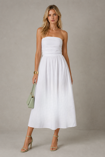 Foto Vestido midi tomara que caia