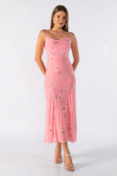 Foto Vestido longo tule estampado