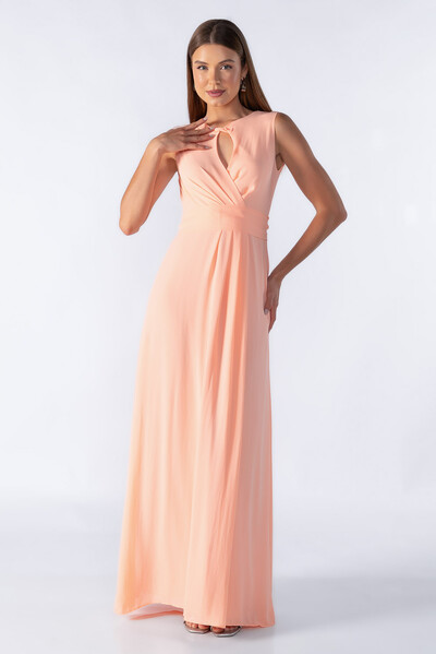 Foto Vestido longo decote transpassado