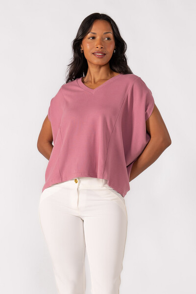 Foto Blusa oversized decote em V
