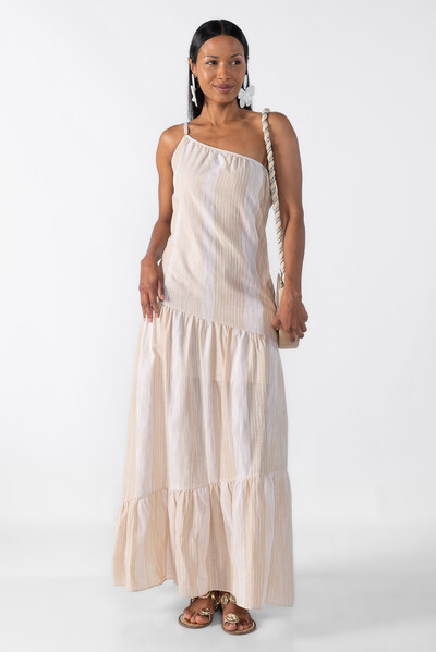 Foto Vestido midi listrado
