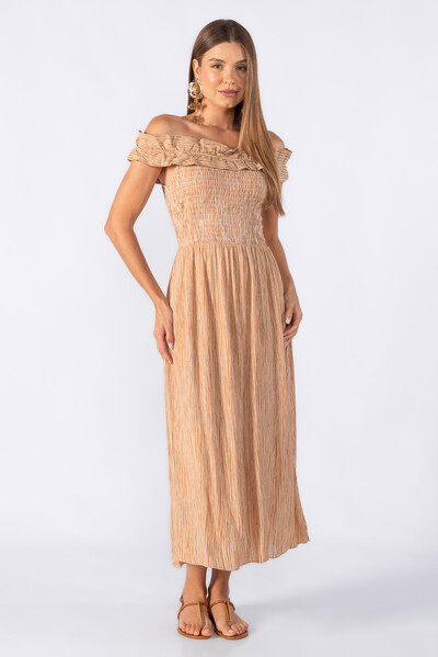 Foto Vestido midi lastex com babado