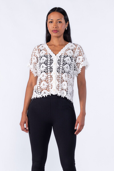 Foto Blusa Guippir botão frontal