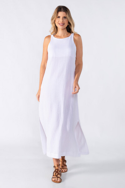 Foto Vestido midi com fenda lateral