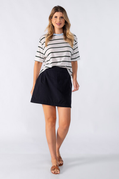 FotoBlusas curta listrada bicolor