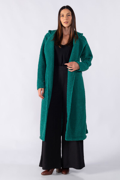 Foto Casaco longo com faixa teddy