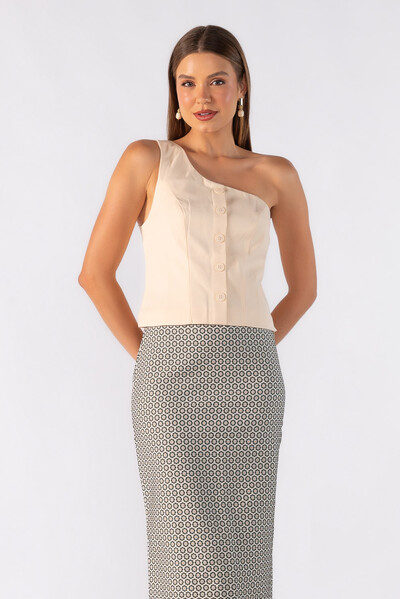 Foto Top alfaiataria manga nula