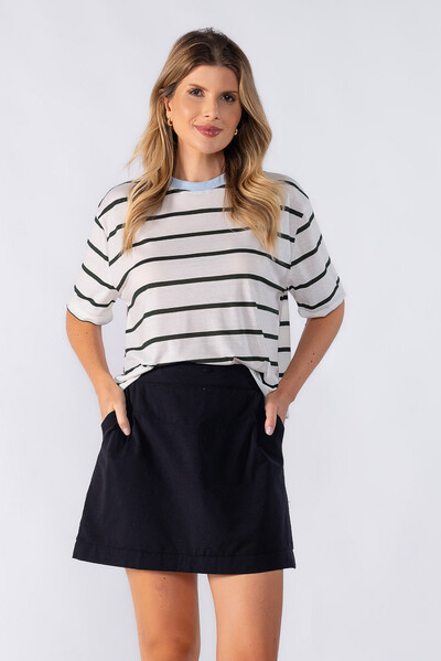 Foto Blusas curta listrada bicolor