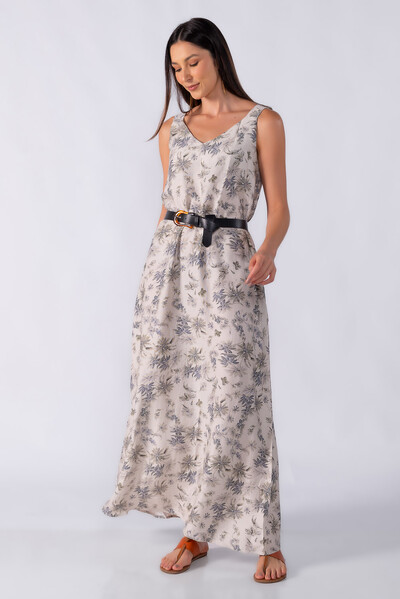 Foto Vestido longo amplo fluido estampado