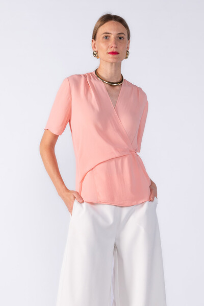 Foto Blusa crepe torção lateral