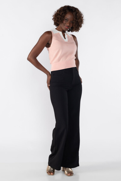 FotoColete blusa bicolor com gola polo