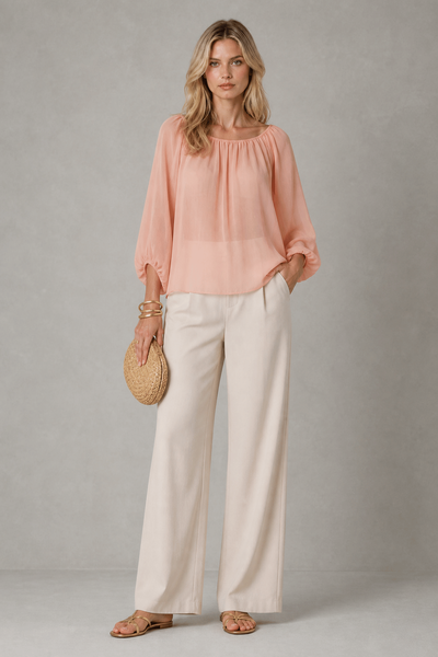 Foto Blusa em crepe com pregas