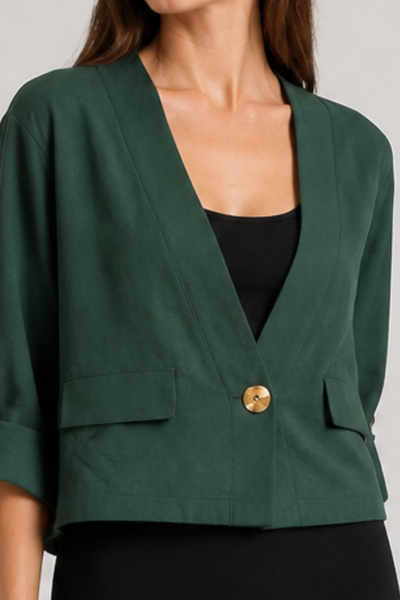 Foto Blusa decote v manga ampla