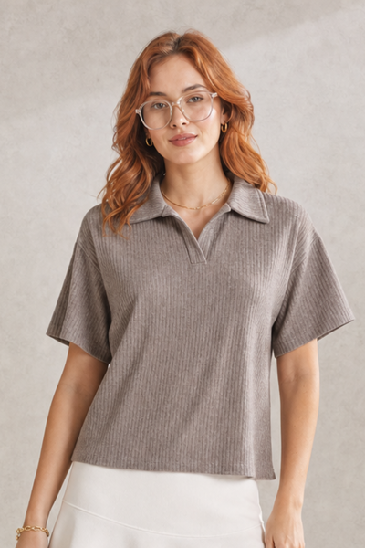 Foto Blusa polo canelada