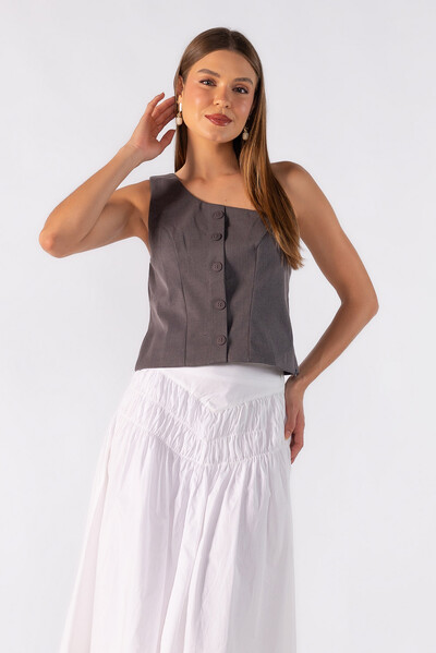 Foto Top alfaiataria manga nula