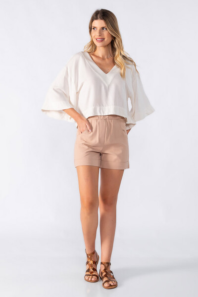 FotoBlusa cropped decote v frente e costas