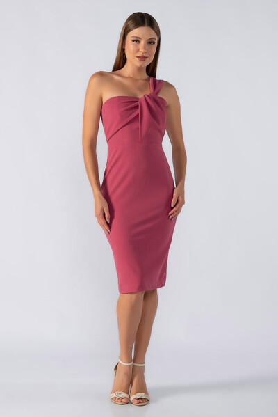 Foto Vestido medio decote transpassado