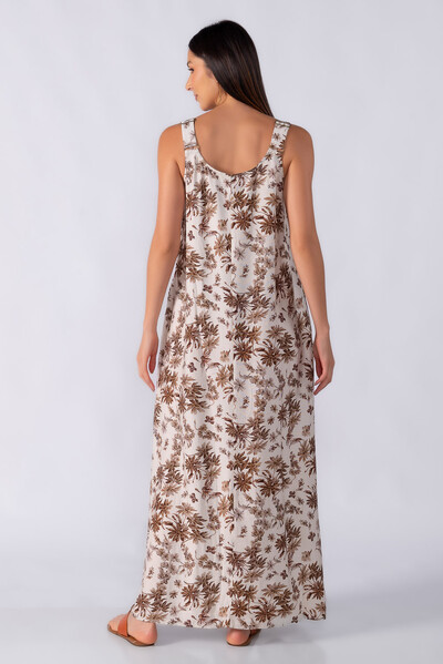 FotoVestido longo amplo fluido estampado