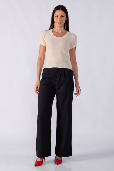 Foto Blusa texturizada manga curta