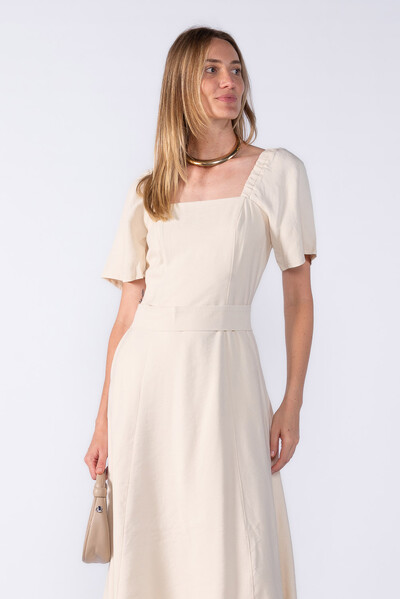 Foto Vestido midi viscose elástico ombro