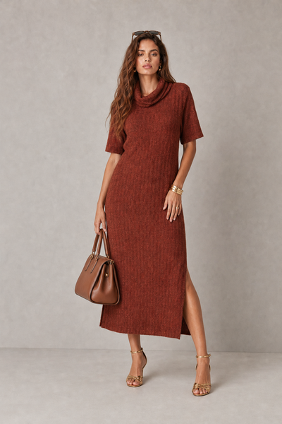 Foto Vestido midi com gola solta