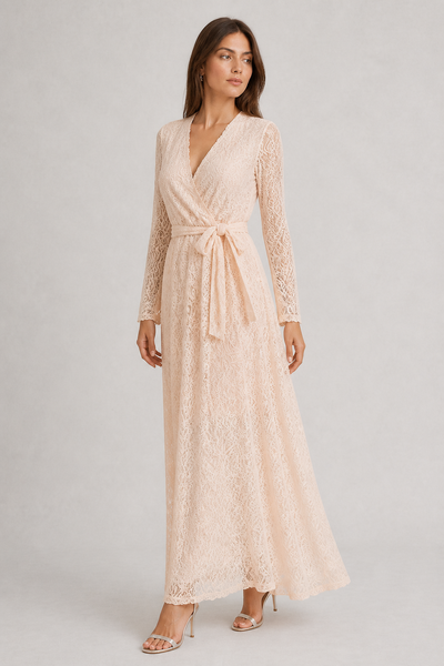 Foto Vestido longo em renda
