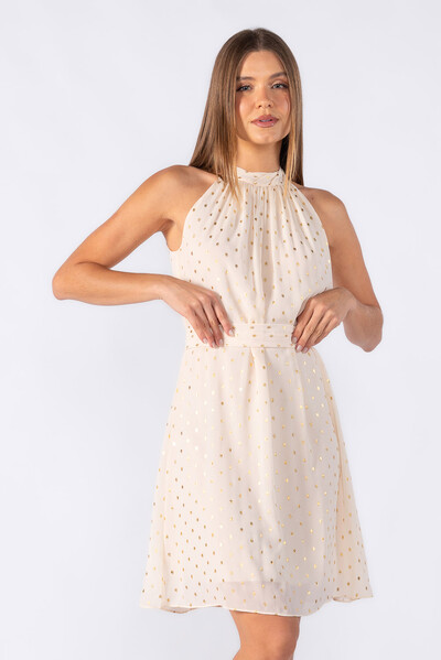 Foto Vestido curto com detalhe metalizado