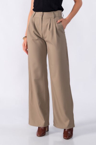 Foto Calca pantalona classica com elastico na cintura