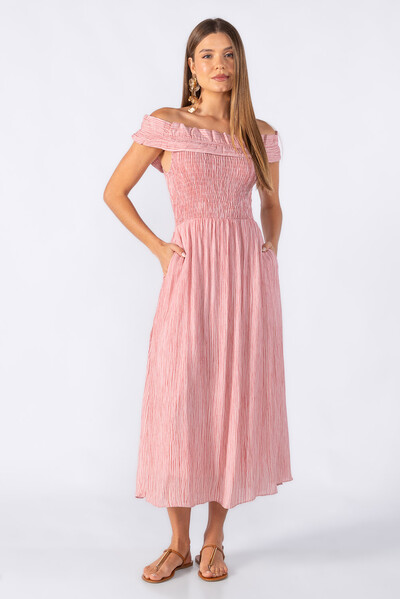 Foto Vestido midi lastex com babado