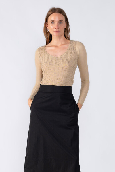 Foto Blusa manga longa aplicacao em strass