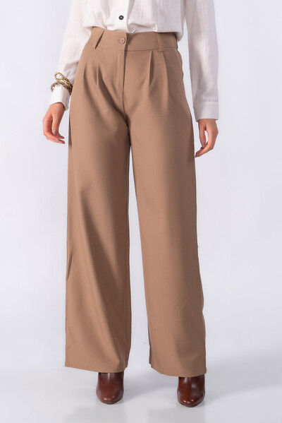 Foto Calca pantalona classica com elastico na cintura