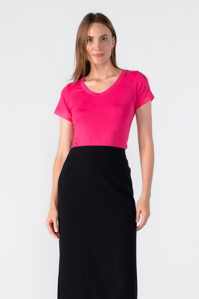 Foto Blusa malha gola v